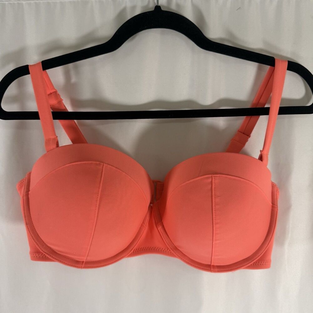 New Old Navy Bikini Top Women's XL Orange Adjustable Strap Underwire Bandeau